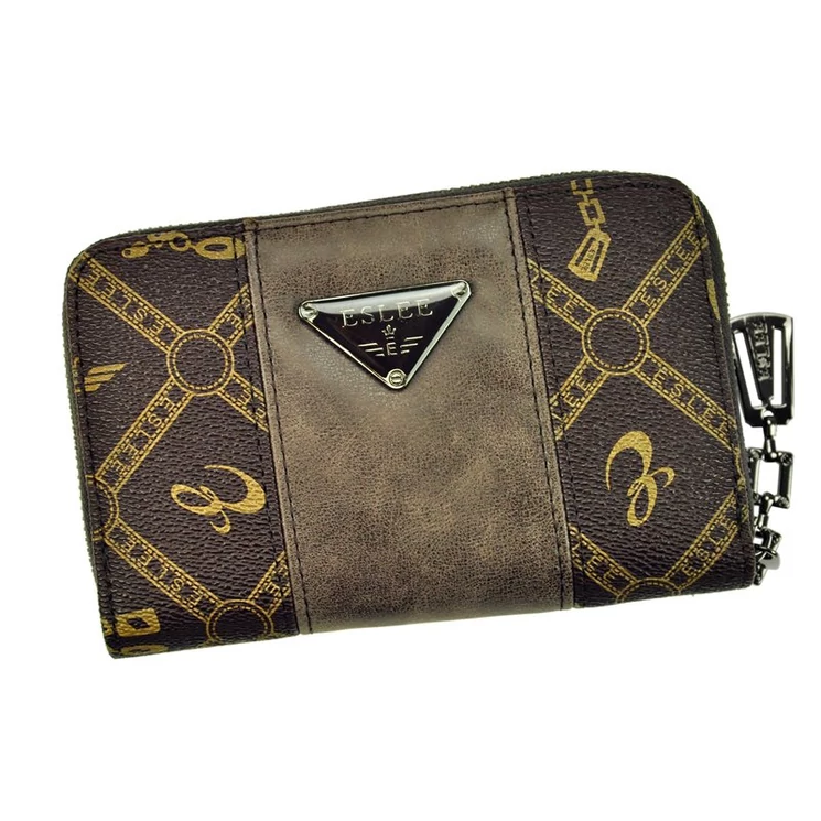 Eslee fekete Műbőr + Valódi bőr Pénztárca