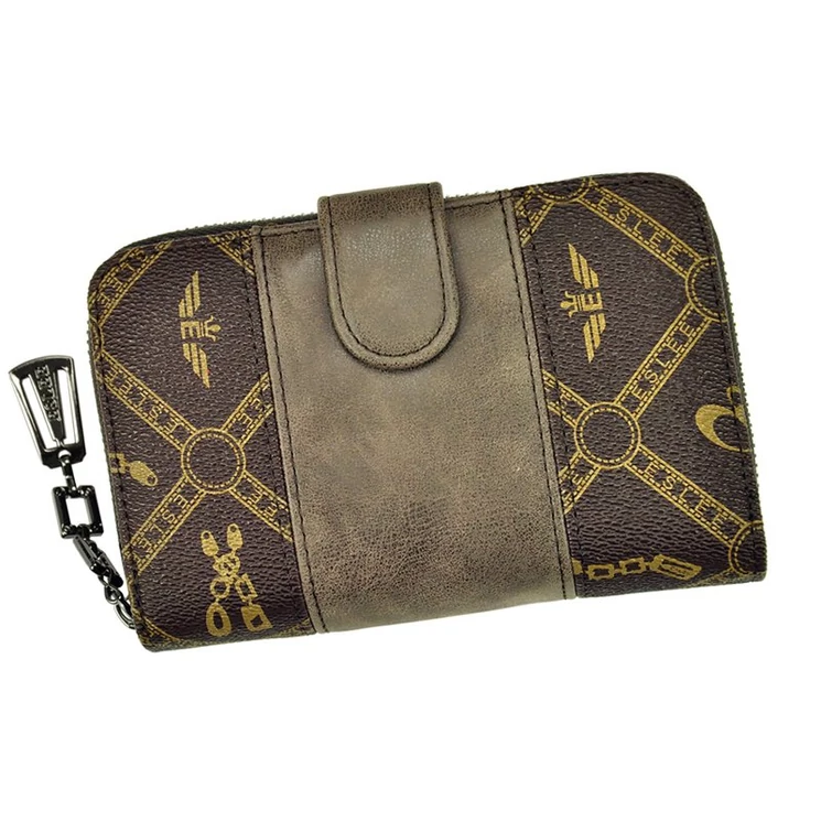 Eslee fekete Műbőr + Valódi bőr Pénztárca