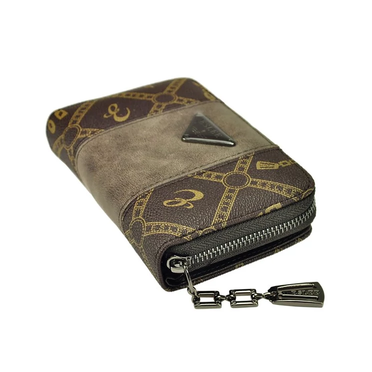 Eslee fekete Műbőr + Valódi bőr Pénztárca