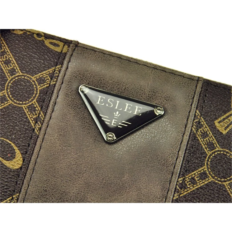 Eslee fekete Műbőr + Valódi bőr Pénztárca