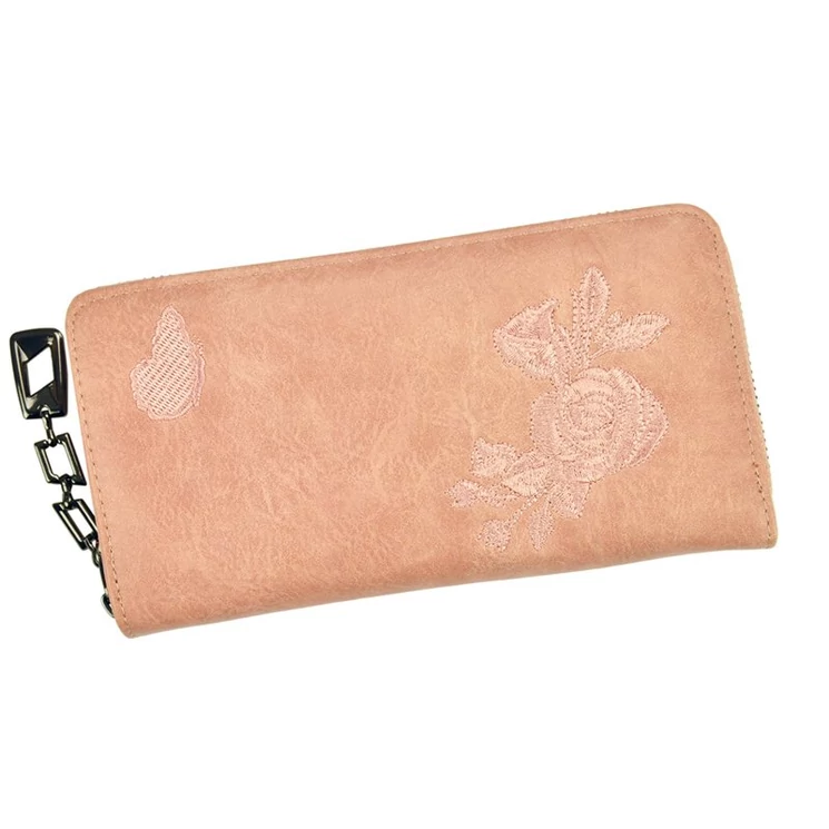 Virágmintás női Camel színű  Pénztárca