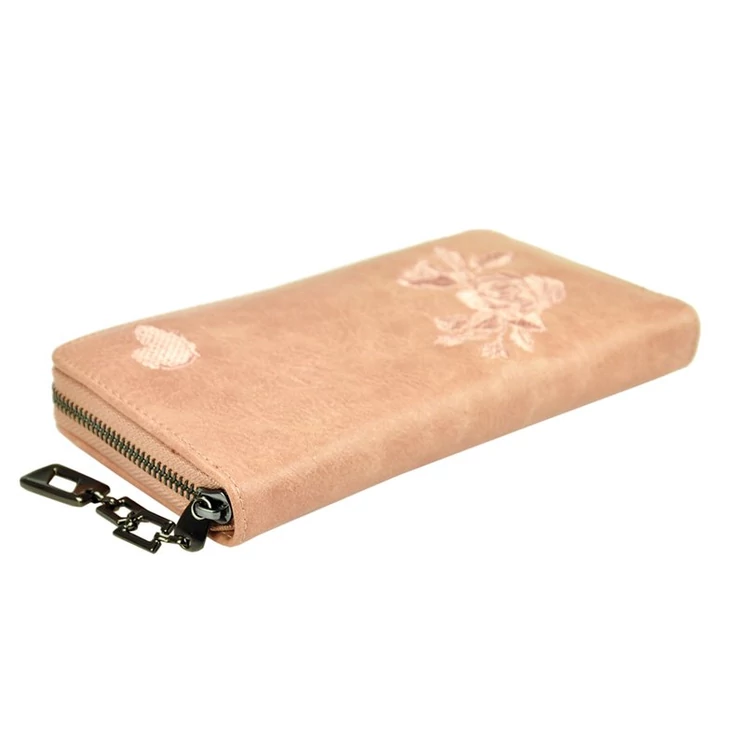 Virágmintás női Camel színű  Pénztárca