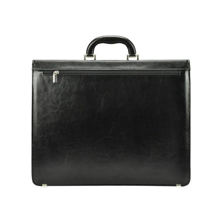 Stefania Sokrekeszes Valódi bőr Aktatáska fekete színben