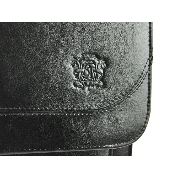 Stefania Sokrekeszes Valódi bőr Aktatáska fekete színben