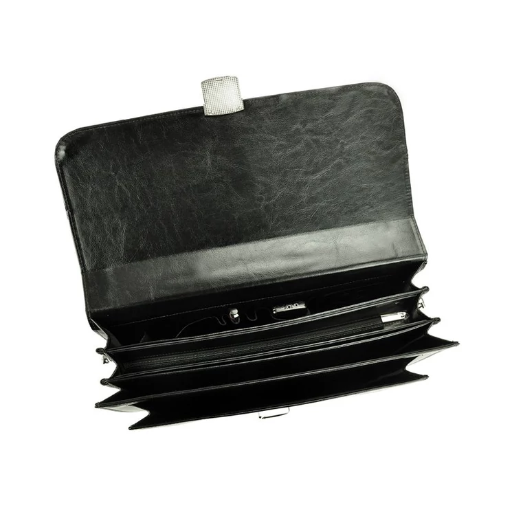 Stefania Sokrekeszes Valódi bőr Aktatáska fekete színben
