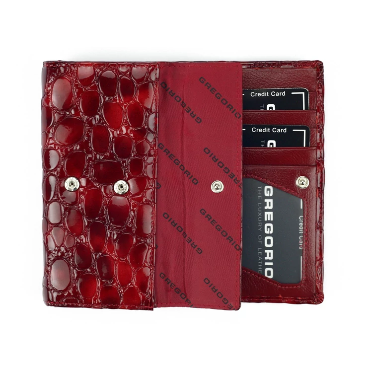 Gregorio Valódi bőr Pénztárca Piros színben