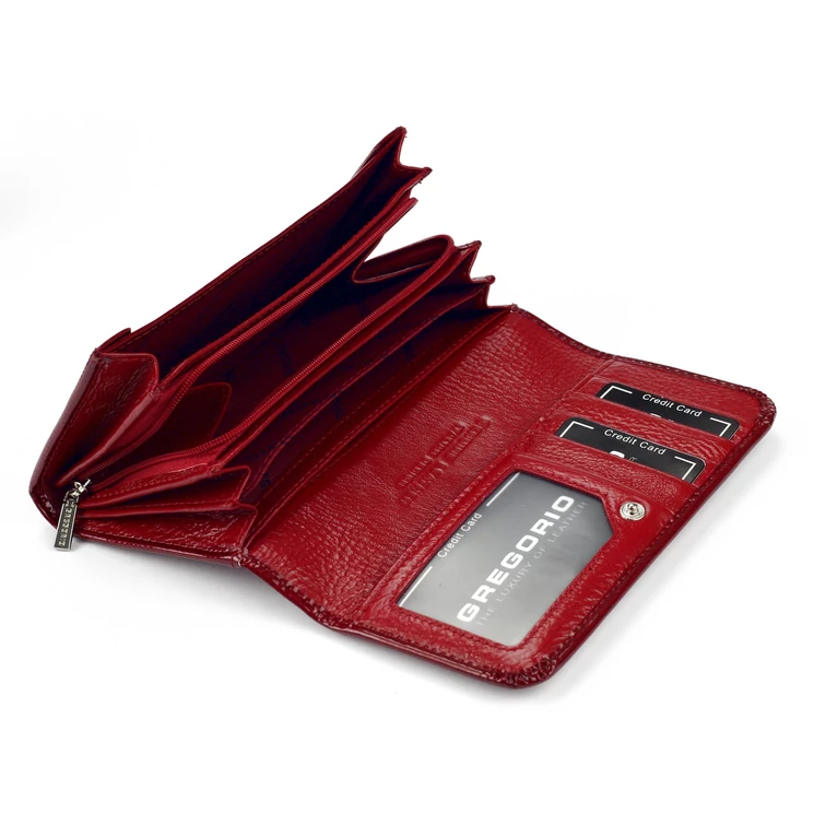 Piros lakk Valódi bőr Pénztárca