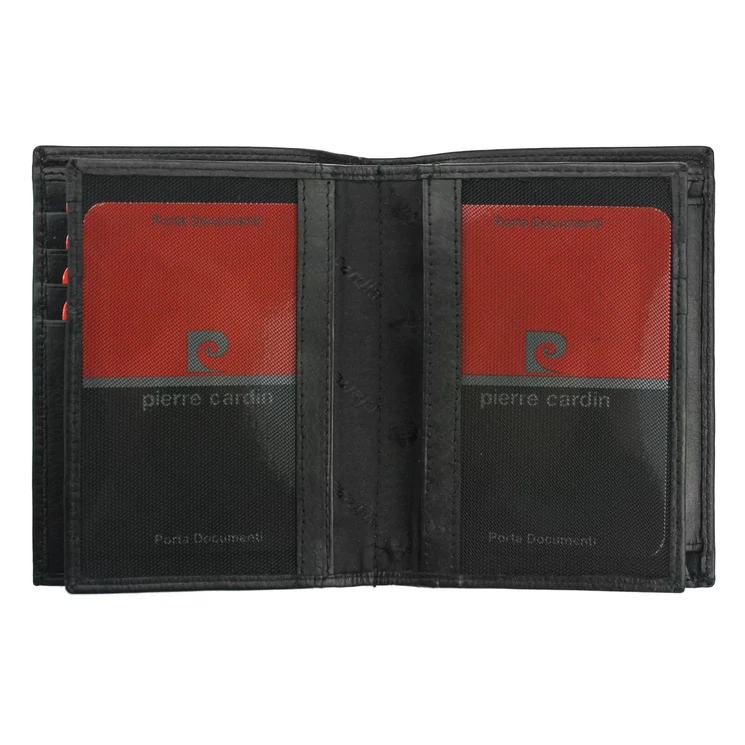 Pierre Cardin fekete Valódi bőr Pénztárca