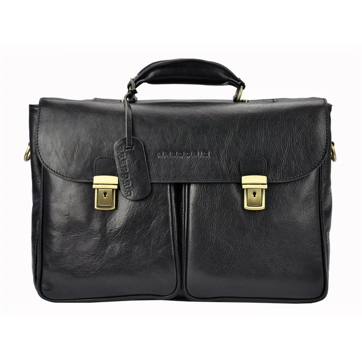 Gregorio Valódi bőr Aktatáska Világosbarna színben