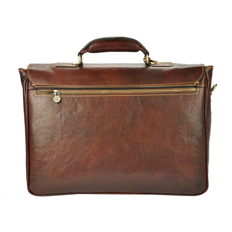 Gregorio Valódi bőr Aktatáska Világosbarna színben