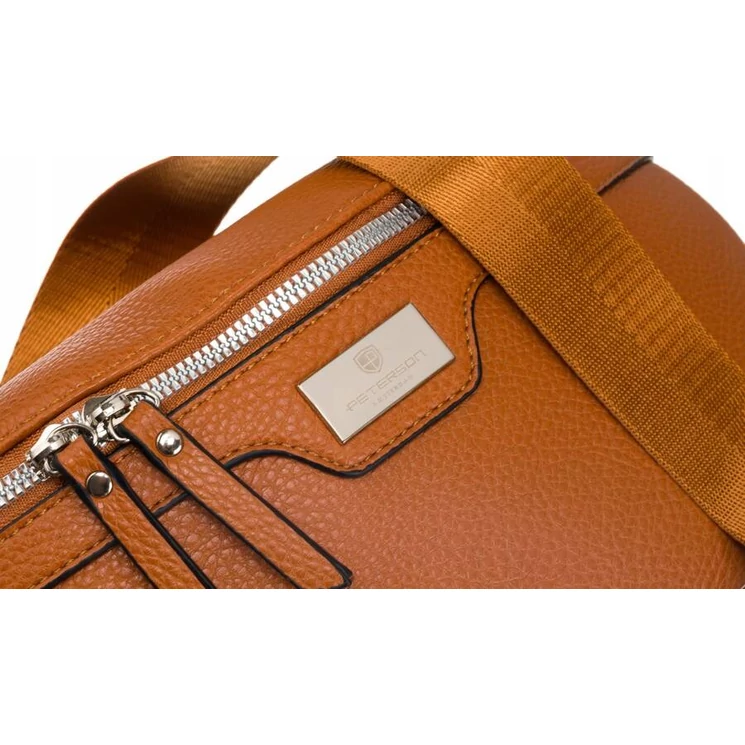 Elegáns Női Övtáska/Oldaltáska + Praktikus kiegészítővel konyak színben