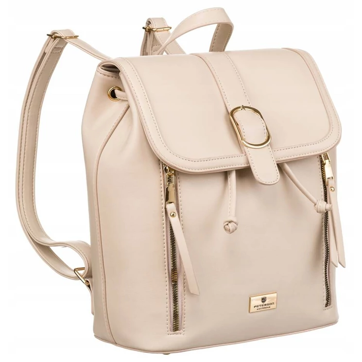 Stílusos női hátizsák Bézs színben
