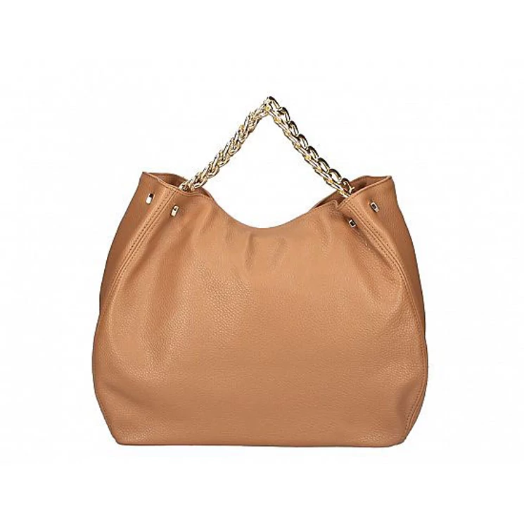 Valódi bőr női láncos táska konyak színben S7247 Cognac