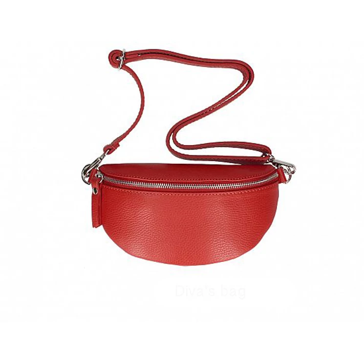 Valódi bőr női övtáska piros színben TR213 Red