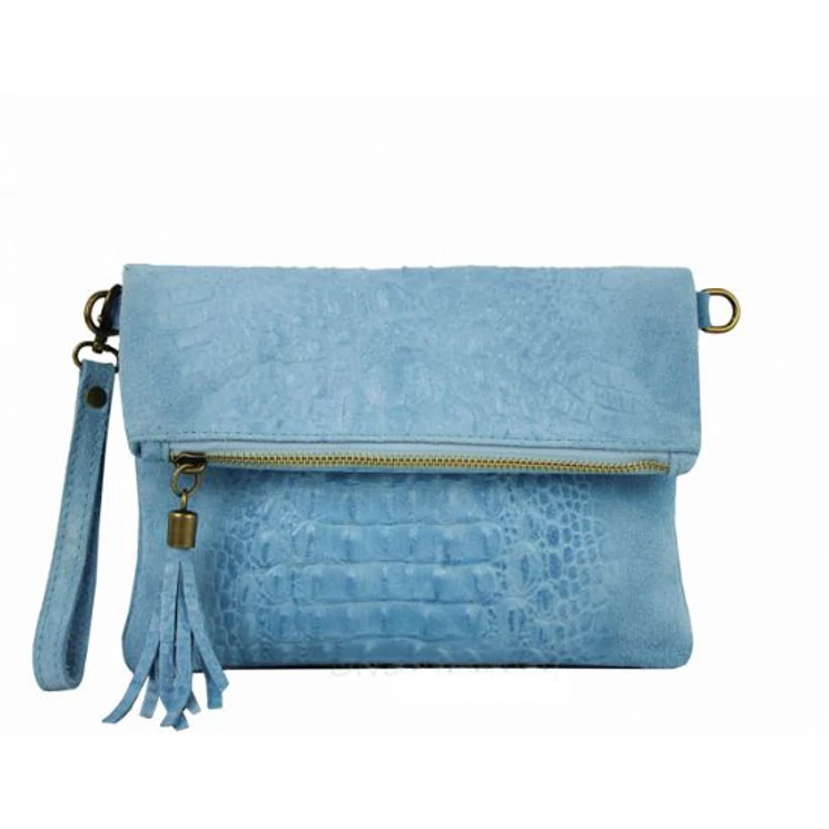 Valódi bőr női táska világoskék színben TR973 LightBlue