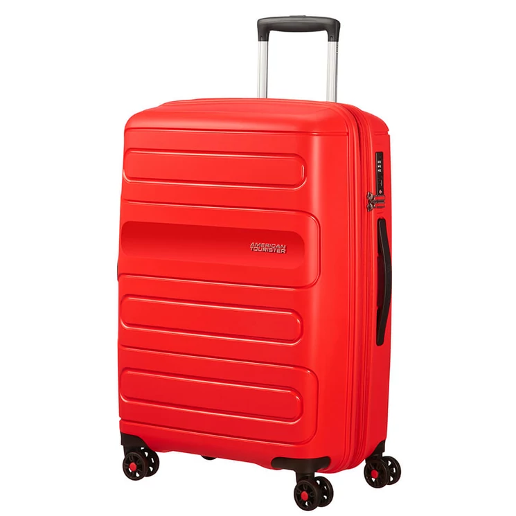 American Tourister Sunside Spinner bővíthető bőrönd 68 cm piros