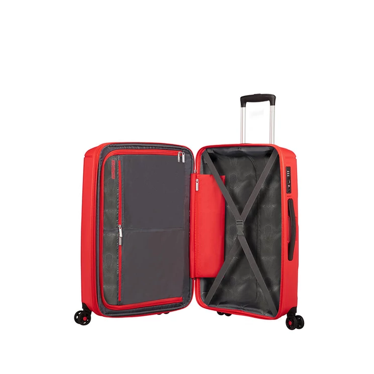 American Tourister Sunside Spinner bővíthető bőrönd 68 cm piros