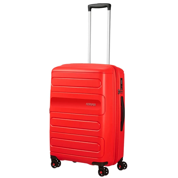 American Tourister Sunside Spinner bővíthető bőrönd 68 cm piros