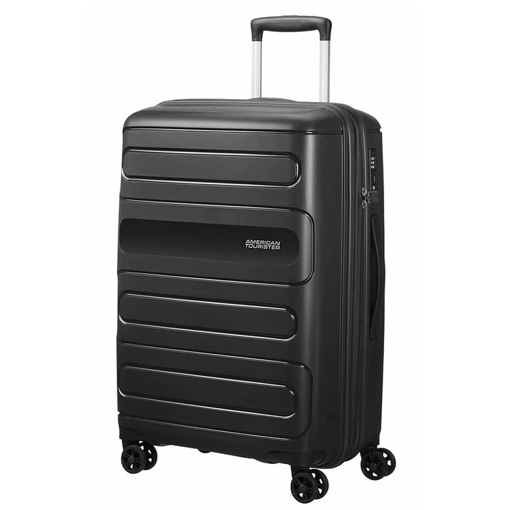 American Tourister Sunside Spinner bővíthető bőrönd 68 cm fekete