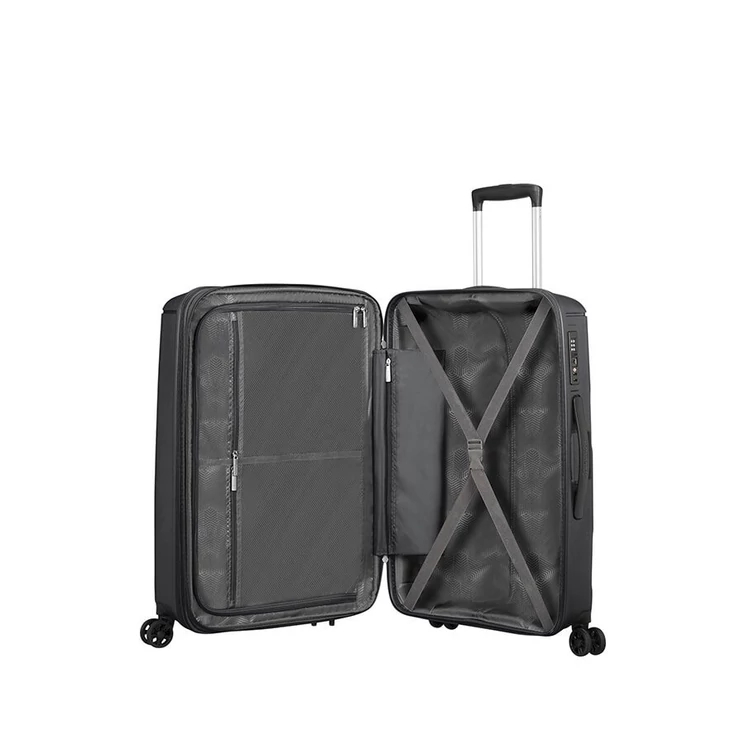 American Tourister Sunside Spinner bővíthető bőrönd 68 cm fekete