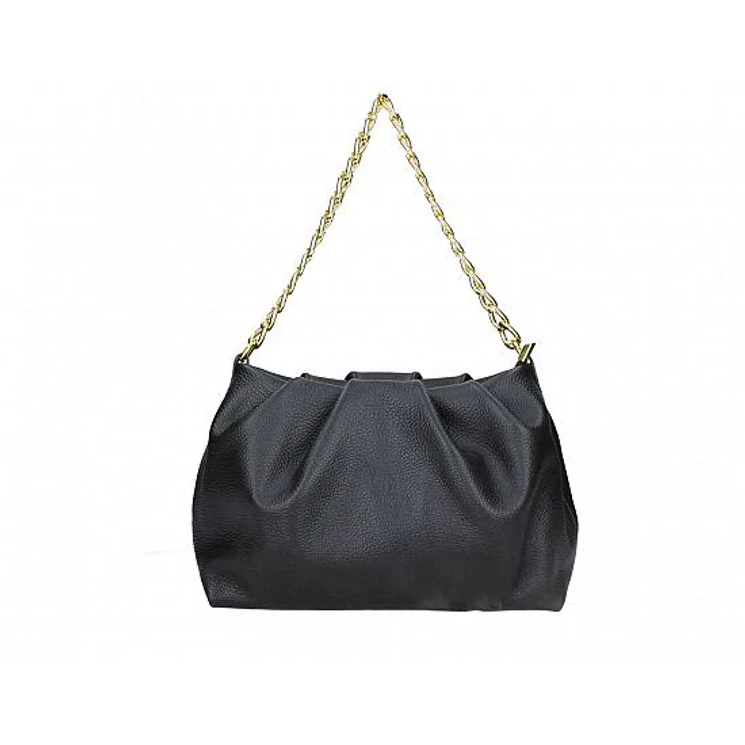 Valódi bőr női láncos táska fekete színben S7243 Black