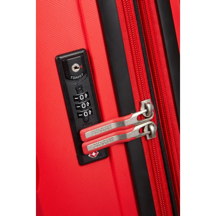 American Tourister Bon Air DLX Spinner Bővíthető Bőrönd 66cm MagmaRed