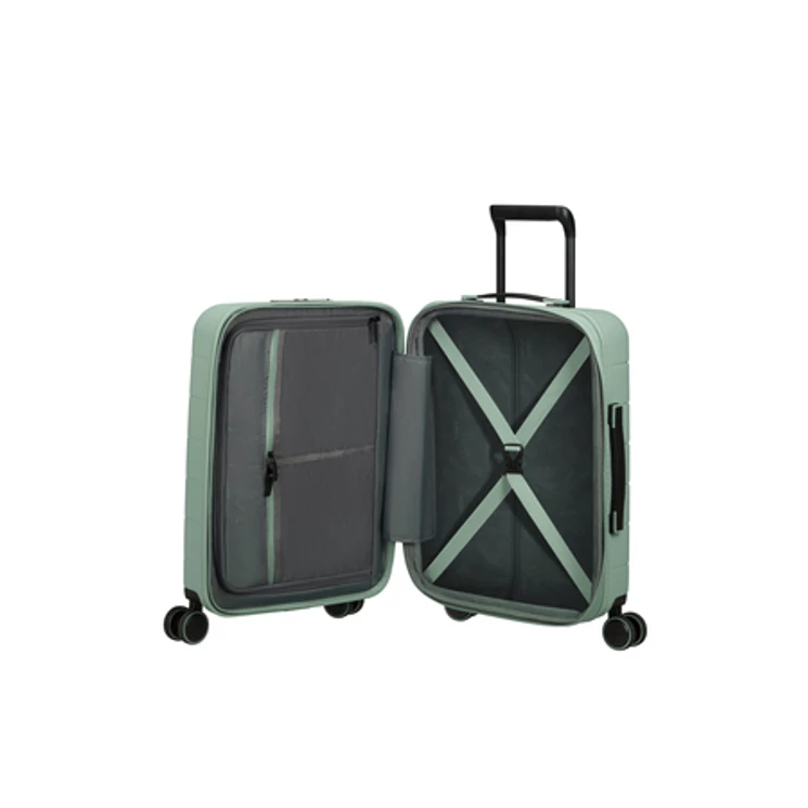 American Tourister Novastream bővíthető Spinner bőrönd 55 + laptop tartó rekesz Zöld