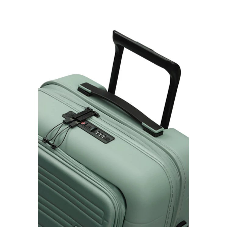 American Tourister Novastream bővíthető Spinner bőrönd 55 + laptop tartó rekesz Zöld