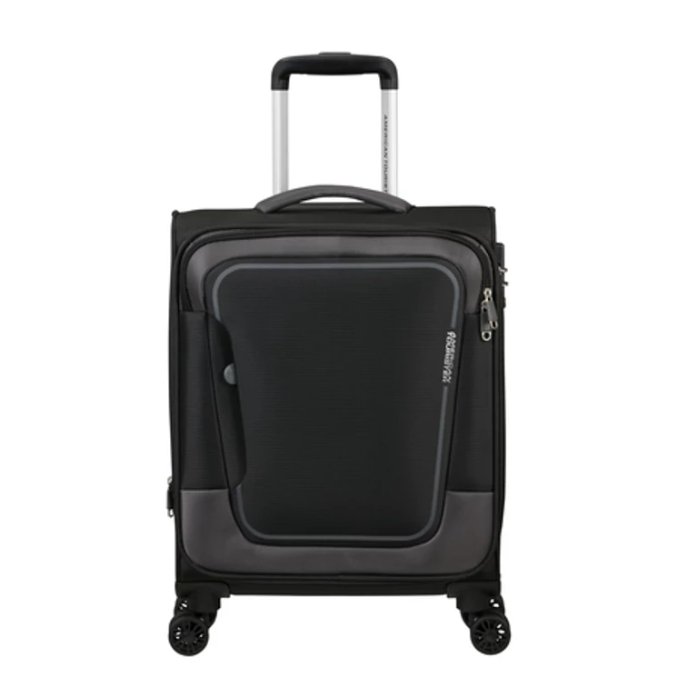 American Tourister Pulsonic Spinner Bővíthető Kabinbőrönd 55cm AsphaltBlack