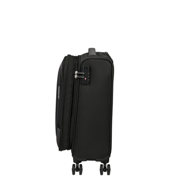 American Tourister Pulsonic Spinner Bővíthető Kabinbőrönd 55cm AsphaltBlack