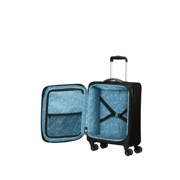 American Tourister Pulsonic Spinner Bővíthető Kabinbőrönd 55cm AsphaltBlack