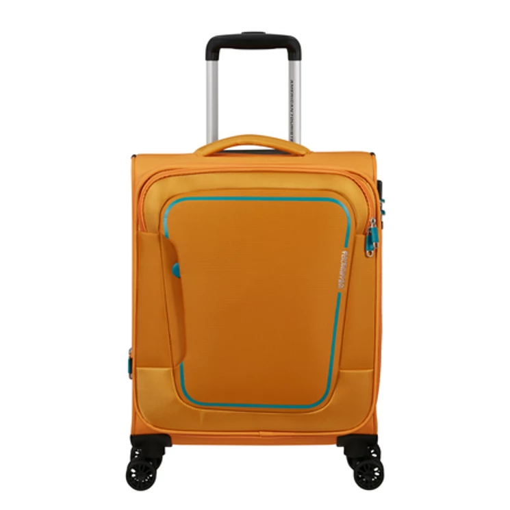 American Tourister Pulsonic Spinner Bővíthető Kabinbőrönd 55cm SunsetYellow