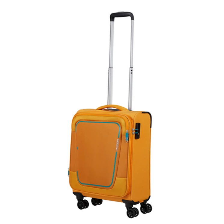 American Tourister Pulsonic Spinner Bővíthető Kabinbőrönd 55cm SunsetYellow