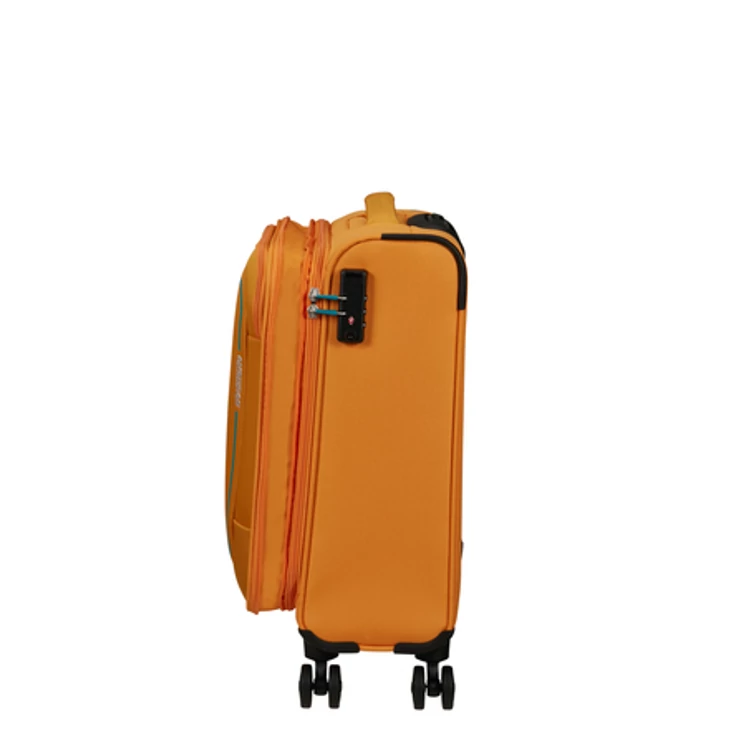 American Tourister Pulsonic Spinner Bővíthető Kabinbőrönd 55cm SunsetYellow