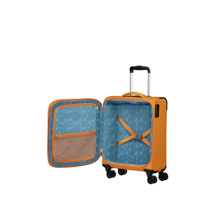 American Tourister Pulsonic Spinner Bővíthető Kabinbőrönd 55cm SunsetYellow