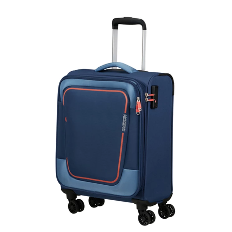 American Tourister Pulsonic Spinner Bővíthető Kabinbőrönd 55cm CombatNavy