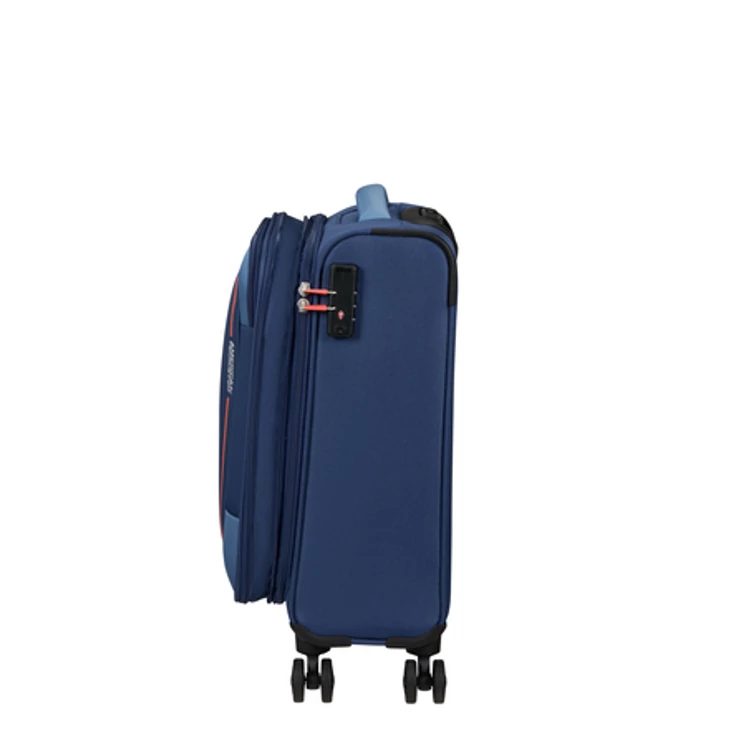 American Tourister Pulsonic Spinner Bővíthető Kabinbőrönd 55cm CombatNavy