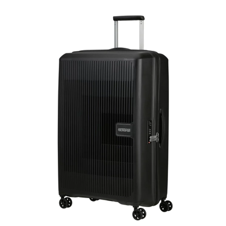 American Tourister Aerostep Spinner Bővíthető Bőrönd 77cm Black 3 év garancia