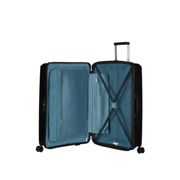 American Tourister Aerostep Spinner Bővíthető Bőrönd 77cm Black 3 év garancia