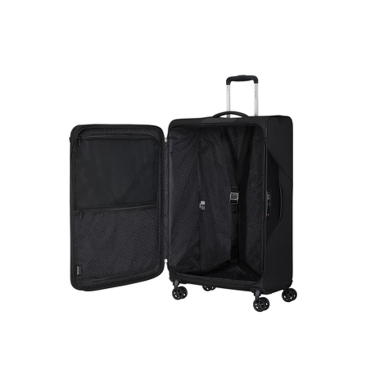 Litebeam Spinner Bővíthető bőrőnd 77 cm 5 év garancia Fekete