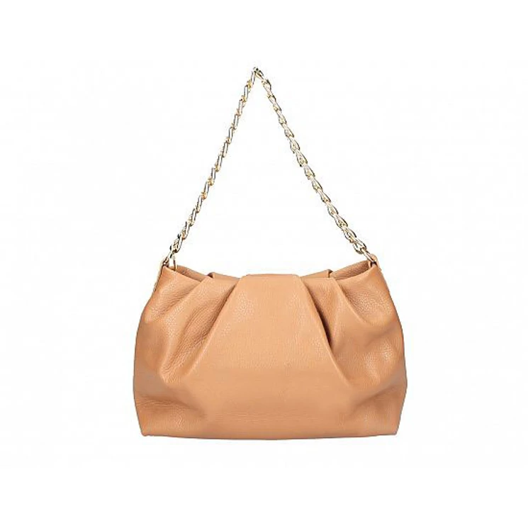 Valódi bőr női láncos táska konyak színben S7243 Cognac