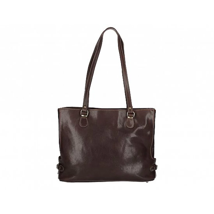 Valódi bőr női válltáska sötétbarna színben S7195 DarkBrown