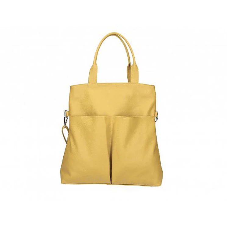 Valódi bőr női válltáska S7185 Mustard