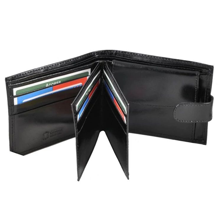 Valódi bőr kis méretű férfi pénztárca fekete színben 2608 Black