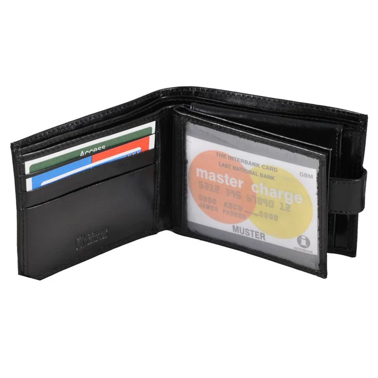 Valódi bőr kis méretű férfi pénztárca fekete színben 2608 Black