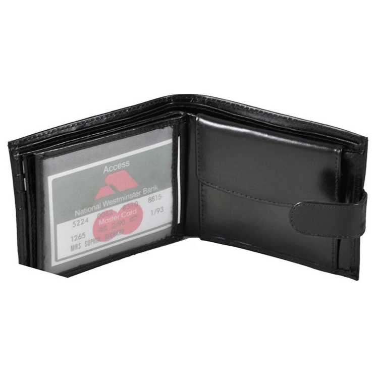 Valódi bőr kis méretű férfi pénztárca fekete színben 2608 Black