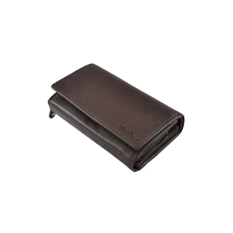 Nagyméretű női bőr pénztárca RFID védelemmel 314 Brown