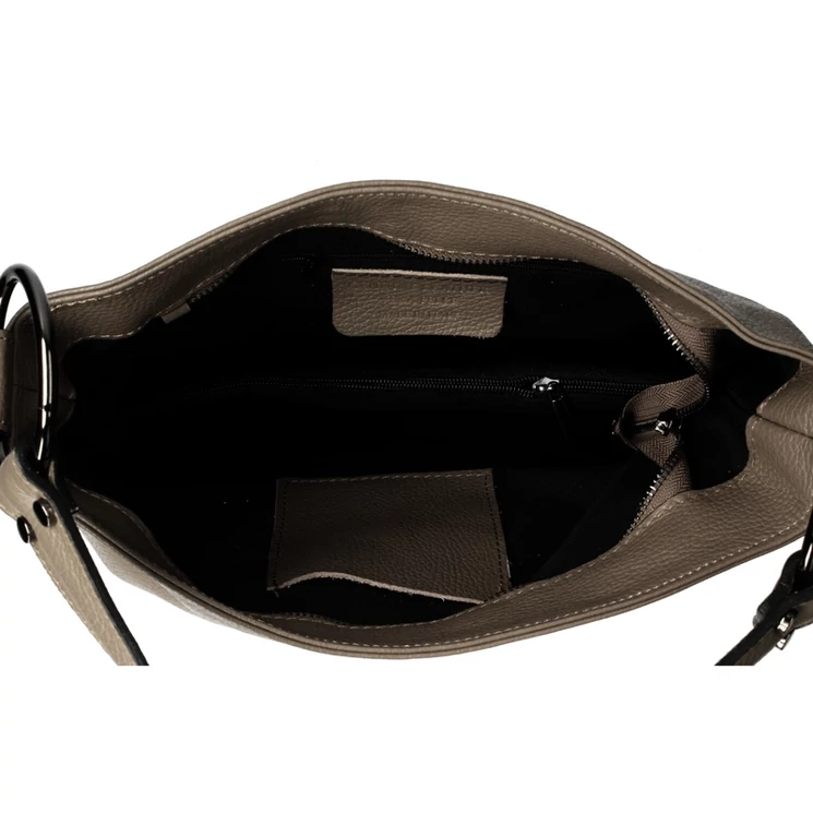 Valódi bőr női válltáska taupe színben S7192 Taupe