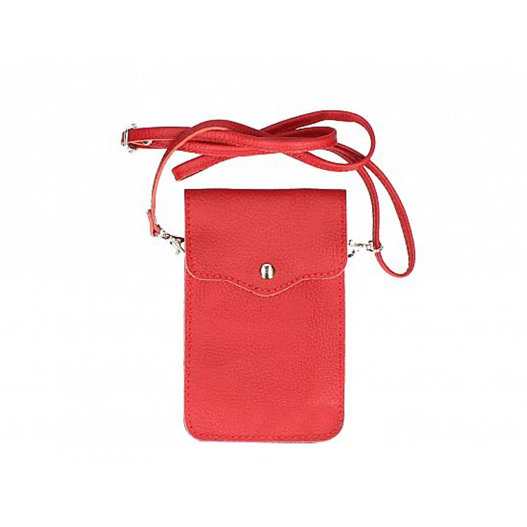 Valódi bőr telefontartó piros színben