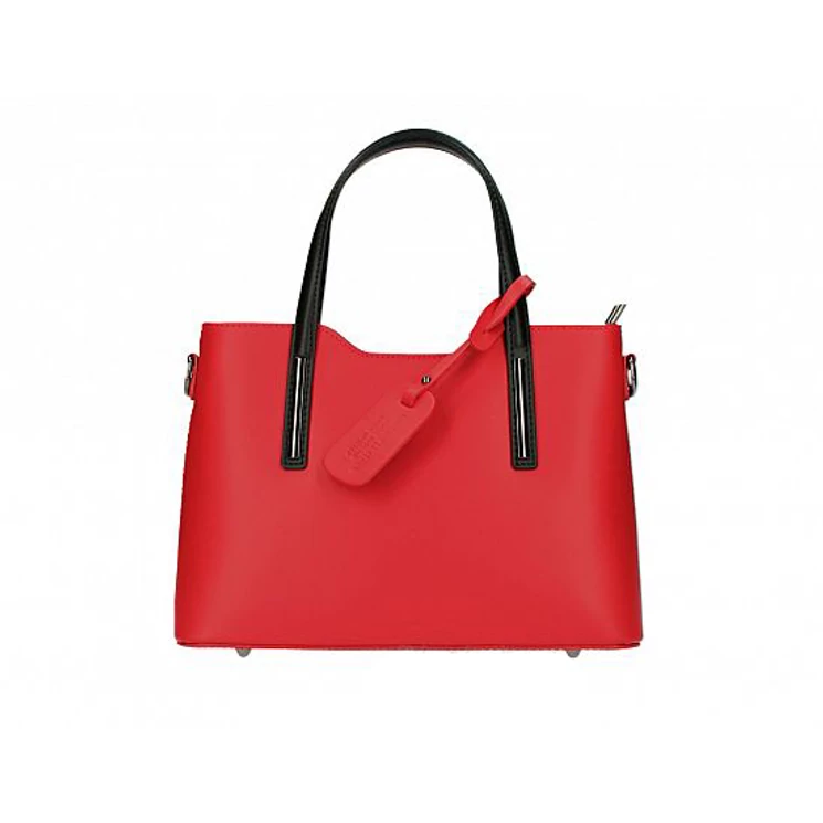 Valódi bőr női táska M9018 Red+Black